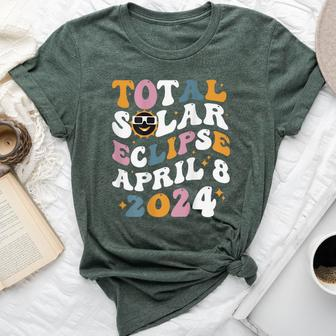 Groovy Total Solar Eclipse 2024 Cute Solar Eclipse Bella Canvas T-shirt - Monsterry UK