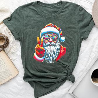 Hippie Santa Claus Peace Groovy Retro 70S Christmas Bella Canvas T-shirt - Thegiftio UK