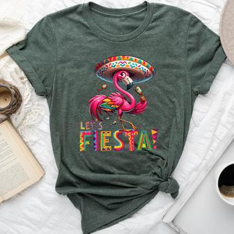 Let's Fiesta Flamingo Cinco De Mayo Fiesta Mexican Bella Canvas T-shirt | Mazezy AU