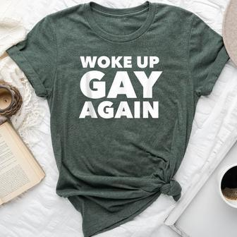 Lgbtq Rainbow Woke Up Gay Again Bella Canvas T-shirt - Monsterry UK