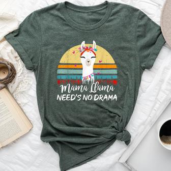 Mama-Llama Needs No Drama Mom Bella Canvas T-shirt - Monsterry