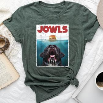 Newfoundland Dog Newfie Lab Jowls Burger Dog Mom Dad Bella Canvas T-shirt - Seseable