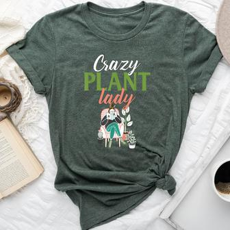 Plant And Gardening Lover Crazy Plant Lady Bella Canvas T-shirt - Seseable