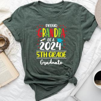 Proud Grandpa Of A Class Of 2024 5Th Grade Graduate Bella Canvas T-shirt - Thegiftio UK