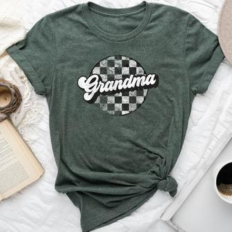 Retro Checkered Grandma Race Vintage Matching Family Bella Canvas T-shirt - Seseable