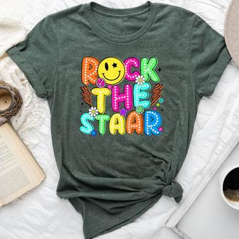Rock The Test Testing Day Teacher Student Motivational Bella Canvas T-shirt | Mazezy AU