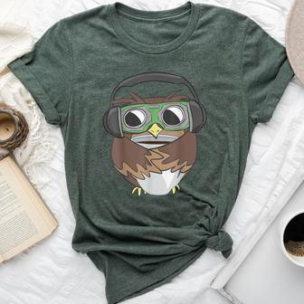 Sarcastic Coffee & Owl Lovers Cute Vintage Gamer Bella Canvas T-shirt - Monsterry CA