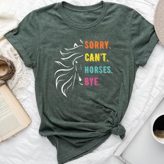 Sayings Sorry Can't Horses Bye Vintage Horse Rider Bella Canvas T-shirt - Monsterry UK