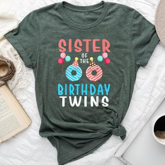Sister Of The Birthday Twins Donut Bella Canvas T-shirt - Monsterry UK