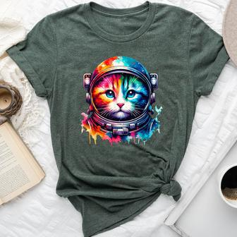 Space CatCat Astronaut For Cat Lover Bella Canvas T-shirt | Mazezy