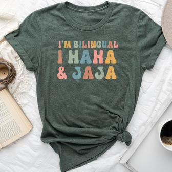 Spanish Teacher Groovy I'm Bilingual I Haha And Jaja Bella Canvas T-shirt - Seseable