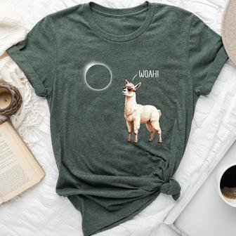 Total Solar Eclipse 2024 Llama Woah Men Bella Canvas T-shirt - Seseable