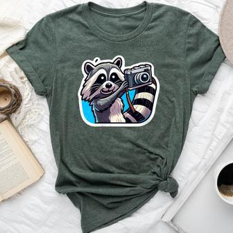 Vintage Camera Christmas Rocket Raccoon Meme Selfie Bella Canvas T-shirt - Monsterry