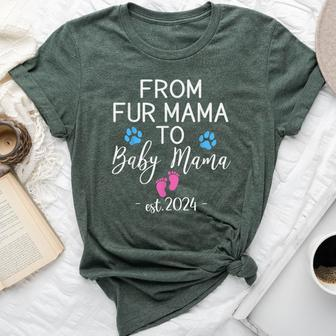 From Fur Mama To Baby Mama Est 2024 Baby Mama To Be 2024 Bella Canvas T-shirt - Monsterry