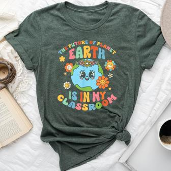 Future Planet Earth Is In My Classroom Groovy Proud Teacher Bella Canvas T-shirt - Seseable