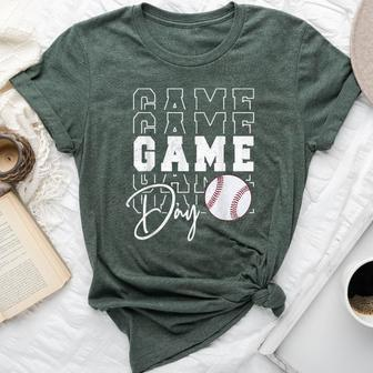 Game Day Vibes Girls Mom Baseball Life Bella Canvas T-shirt - Seseable