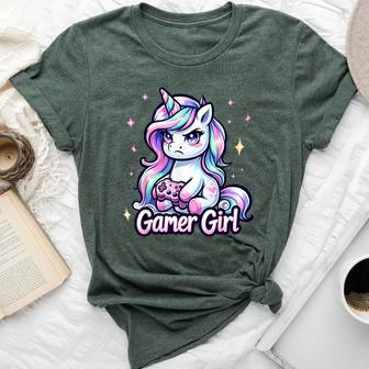 Gamer Girl Unicorn Cute Gamer Unicorn Girls Women Bella Canvas T-shirt - Thegiftio UK