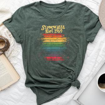 Gay Pride Month Rainbow Flag Stonewall Riot 1969 Lgbtq Bella Canvas T-shirt - Monsterry UK