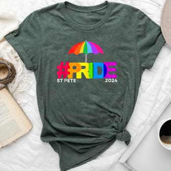 Gay Pride St Pete Florida 2024 Rainbow Flag Lgbtqia Ally Bella Canvas T-shirt - Monsterry DE