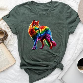 Gay Wolf Pride Lgbtq Rainbow Bella Canvas T-shirt - Monsterry DE