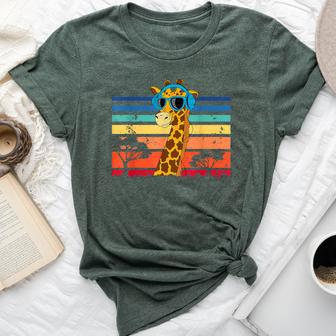 Giraffe With Sunglasses Giraffe Lover Zoo Animal Wildlife Bella Canvas T-shirt - Thegiftio UK