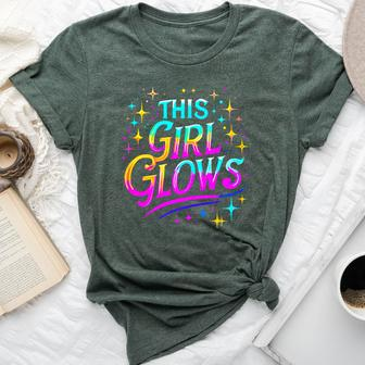 This Girl Glows 80S And 90S Party Bella Canvas T-shirt - Seseable