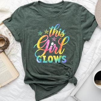 This Girl Glows For & Girls Tie Dye 80S Themed Disco Bella Canvas T-shirt - Thegiftio UK