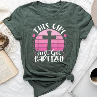 This Girl Just Got Baptized Christian Communion Baptism 2024 Bella Canvas T-shirt - Seseable