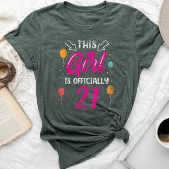 This Girl Is Officially 21 Girls Age Old Birthday Years Bella Canvas T-shirt - Monsterry UK