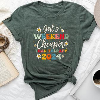 Girls Weekend 2024 Cheaper Than A Therapy Matching Girl Trip Bella Canvas T-shirt - Seseable