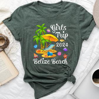 Girls Trip 2024 Palm Tree Sunset Belize Beach Bella Canvas T-shirt - Monsterry