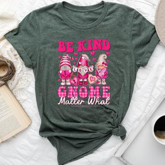 Gnomes Valentines Day Be Kind Gnome Matter What Gnomes Heart Bella Canvas T-shirt - Seseable
