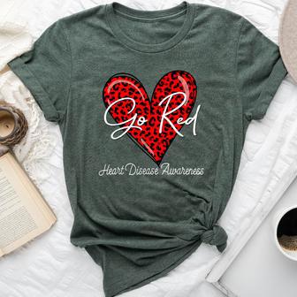 Go Red Heart Disease Awareness Chd February Wear Red Bella Canvas T-shirt - Thegiftio UK