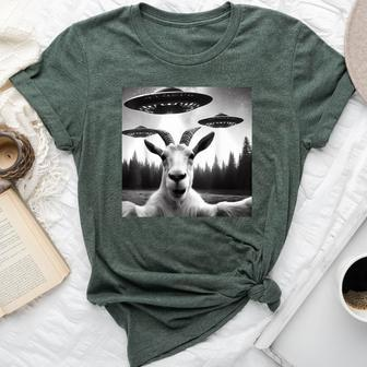 Goat Selfie With Ufos Alien Goat Ufo For Kid Bella Canvas T-shirt - Monsterry DE