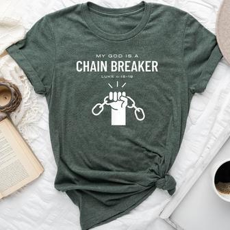 My God Is A Chain Breaker Jesus Christian Bella Canvas T-shirt - Monsterry UK