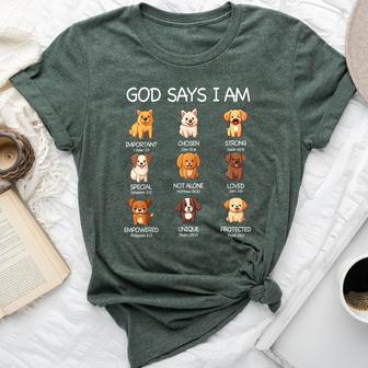God Says I Am Cute Dogs Bible Verse Christian Boys Girls Bella Canvas T-shirt - Monsterry DE