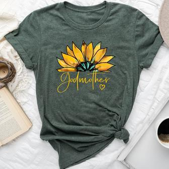 Godmother For Heart Mother's Day Godmother Bella Canvas T-shirt | Mazezy AU
