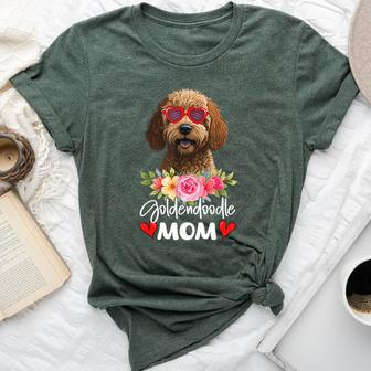 Goldendoodle Mom Mama Sunglasses Flower Dog Lover Owner Bella Canvas T-shirt - Seseable