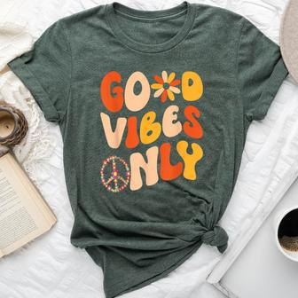 Good Vibes Only Peace Love 60S 70S Tie Dye Groovy Hippie Bella Canvas T-shirt - Seseable