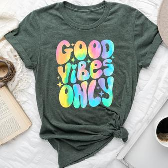 Good Vibes Only Tie Dye Groovy Retro 60S 70S Peace Love Bella Canvas T-shirt - Monsterry DE