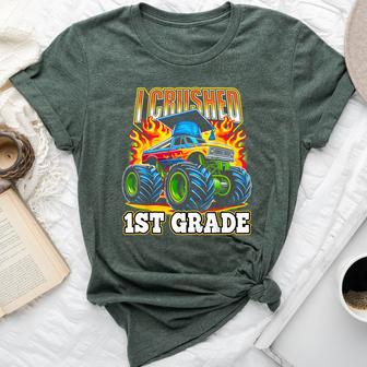 Graduation 1St Grade Monster Truck Boys I Crushed Grad Bella Canvas T-shirt - Seseable