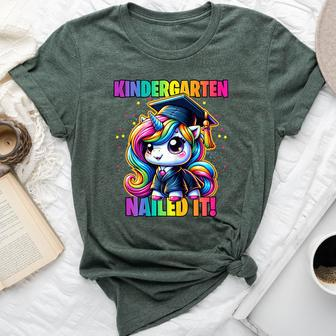 Graduation Kindergarten Unicorn Nailed It Girls Grad Magical Bella Canvas T-shirt - Seseable