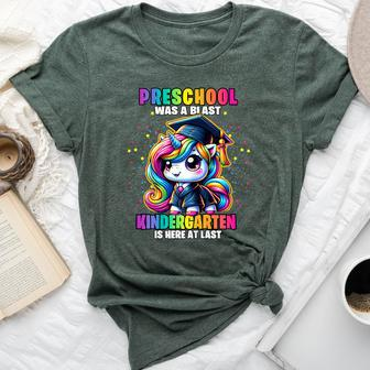 Graduation Preschool Was A Blast Unicorn Pre-K Girls Grad Bella Canvas T-shirt - Seseable