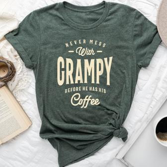 Grampy's Coffee Time Warning Dad Grandpa Bella Canvas T-shirt - Seseable