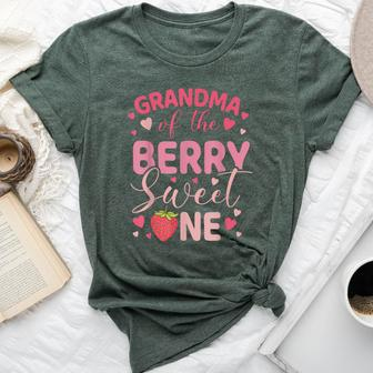 Grandma Of The Berry Sweet One Strawberry First Birthday Bella Canvas T-shirt - Seseable