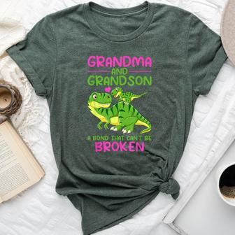 Grandma And Grandson A Bond That Can't Be Broken Dinosaurs Bella Canvas T-shirt - Seseable