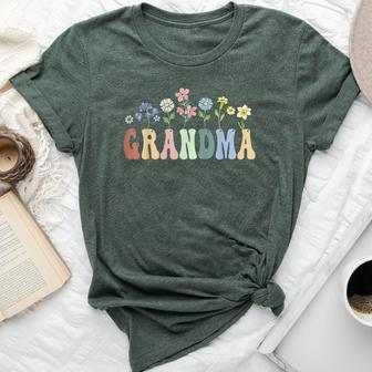 Grandma Wildflower Floral Grandma Bella Canvas T-shirt - Seseable
