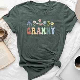 Granny Wildflower Floral Granny Bella Canvas T-shirt | Mazezy