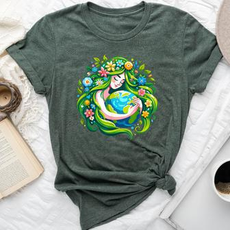 Green Goddess Earth Day Save Our Planet Girl Kid Bella Canvas T-shirt | Seseable CA