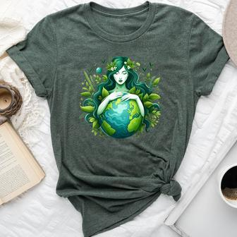 Green Mother Earth Day Gaia Save Our Planet Hippie Bella Canvas T-shirt - Seseable